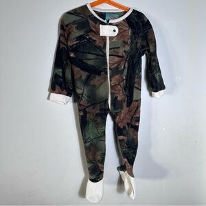 Toddler Camo Footed One-Piece Pajama - Green/Brown